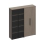 У.РУС РС 317 ДЧ/ЛС (Дуб виченца/Лава серая) Шкаф для документов (стекло-одежда)