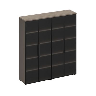 У.РУС РС 320 ДЧ/ЛС (Дуб виченца/Лава серая) Шкаф для документов со стеклянными дверями