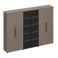 У.РУС РС 325 ДЧ/ЛС (Дуб виченца/Лава серая) Шкаф комбинированный (закрытый-стекло-одежда)