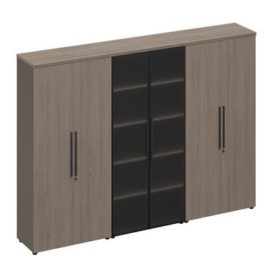 У.РУС РС 325 ДЧ/ЛС (Дуб виченца/Лава серая) Шкаф комбинированный (закрытый-стекло-одежда)