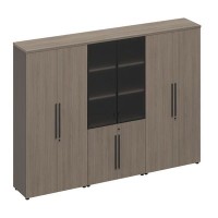 У.РУС РС 326 ДЧ/ЛС (Дуб виченца/Лава серая) Шкаф комбинированный (одежда-стекло-закрытый)