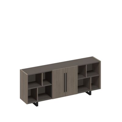 У.РУС РС 332 ДЧ/ЛС (Дуб виченца/Лава серая) Шкаф низкий полузакрытый греденция с деревянными дверями