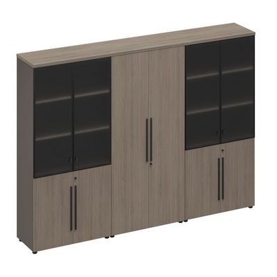 У.РУС РС 334 ДЧ/ЛС (Дуб виченца/Лава серая) Шкаф комбинированный (стекло-одежда-стекло)