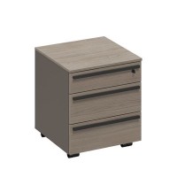 У.РУС РС 214 ДЧ/ЛС (Дуб виченца/Лава серая) Тумба выкатная 3-х ящичная с замком с доводчиками