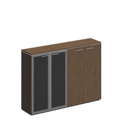 Velar ВЛ 322 ДТ (Дуб табачный) Шкаф для документов комбинированный, стекло и закрытый