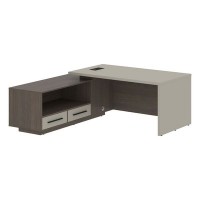 Velion VCT 1919-L (Дуб сильвер/Аметист) Стол руководителя на опорной тумбе, левый