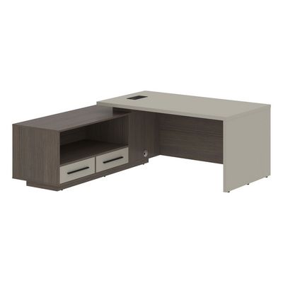 Velion VCT 1919-L (Дуб сильвер/Аметист) Стол руководителя на опорной тумбе, левый