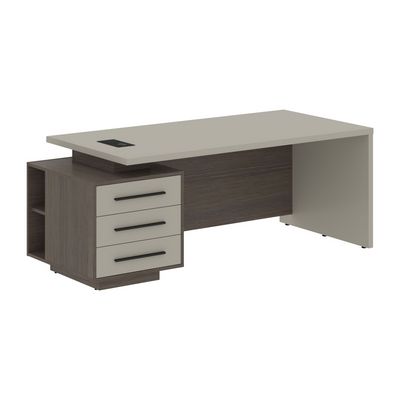 Velion VCT 2090-L (Дуб сильвер/Аметист) Стол руководителя на опорной тумбе, левый