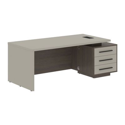 Velion VCT 2090-R (Дуб сильвер/Аметист) Стол руководителя на опорной тумбе, правый