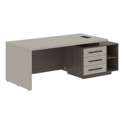 Velion VCT 2190-R (Дуб сильвер/Аметист) Стол руководителя на опорной тумбе, правый