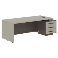 Velion VCT 2290-R (Дуб сильвер/Аметист) Стол руководителя на опорной тумбе, правый