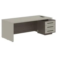 VCT 2290-R (Дуб сильвер/Аметист) Стол руководителя на опорной тумбе, правый