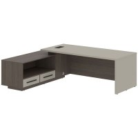 Velion VCT 2319-L (Дуб сильвер/Аметист) Стол руководителя на опорной тумбе, левый