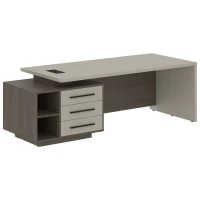 VCT 2390-L (Дуб сильвер/Аметист) Стол руководителя на опорной тумбе, левый
