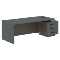 Velion VCT 2290-R (Дуб сильвер/Нефрит) Стол руководителя на опорной тумбе, правый