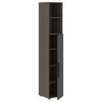 Velion VHCS 40.6 (Дуб сильвер/Яшма черная) Шкаф-колонка с глухой средней дверью