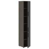 Velion VHCS 40.8 (Дуб сильвер/Яшма черная) Шкаф-колонка с 3-мя глухими малыми дверьми