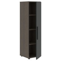 Velion VMCS 40.1 (Дуб сильвер/Яшма черная) Шкаф-колонка с глухой средней дверью