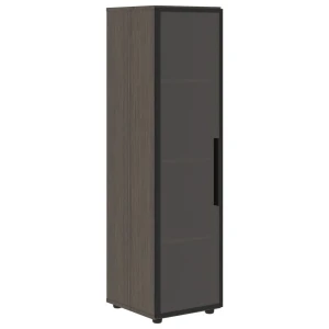 VMCS 40.2-L (Дуб сильвер) Шкаф-колонка со стеклянной дверью, левый. В металлической раме