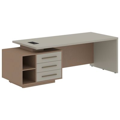 Velion VCT 2390-L (Кобра/Аметист) Стол руководителя на опорной тумбе, левый