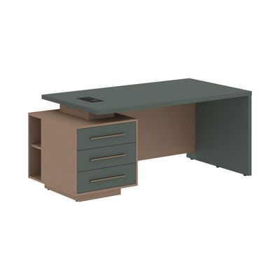 Velion VCT 1890-L (Кобра/Нефрит) Стол руководителя на опорной тумбе, левый