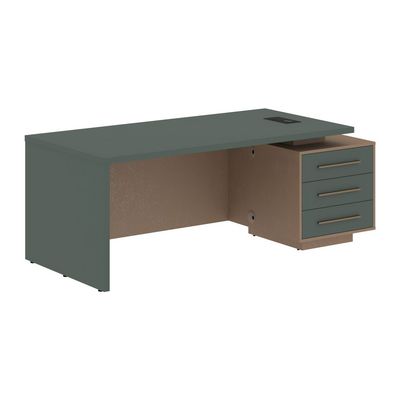 Velion VCT 2090-R (Кобра/Нефрит) Стол руководителя на опорной тумбе, правый