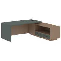 Velion VCT 2119-R (Кобра/Нефрит) Стол руководителя на опорной тумбе, правый