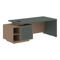 Velion VCT 2190-L (Кобра/Нефрит) Стол руководителя на опорной тумбе, левый