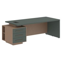 Velion VCT 2290-L (Кобра/Нефрит) Стол руководителя на опорной тумбе, левый