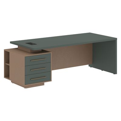 Velion VCT 2290-L (Кобра/Нефрит) Стол руководителя на опорной тумбе, левый