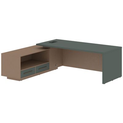 Velion VCT 2319-L (Кобра/Нефрит) Стол руководителя на опорной тумбе, левый