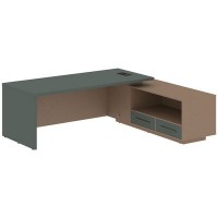 Velion VCT 2319-R (Кобра/Нефрит) Стол руководителя на опорной тумбе, правый