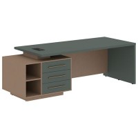 Velion VCT 2390-L (Кобра/Нефрит) Стол руководителя на опорной тумбе, левый