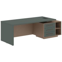 Velion VCT 2390-R (Кобра/Нефрит) Стол руководителя на опорной тумбе, правый