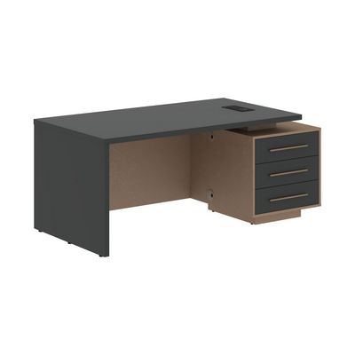 Velion VCT 1890-R (Кобра/Яшма черная) Стол руководителя на опорной тумбе, правый