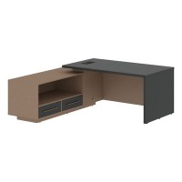 Velion VCT 1919-L (Кобра/Яшма черная) Стол руководителя на опорной тумбе, левый