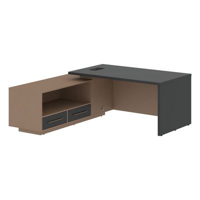 Velion VCT 1919-L (Кобра/Яшма черная) Стол руководителя на опорной тумбе, левый