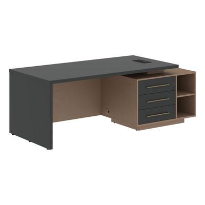 Velion VCT 2190-R (Кобра/Яшма черная) Стол руководителя на опорной тумбе, правый