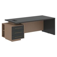 Velion VCT 2290-L (Кобра/Яшма черная) Стол руководителя на опорной тумбе, левый