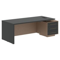 Velion VCT 2290-R (Кобра/Яшма черная) Стол руководителя на опорной тумбе, правый