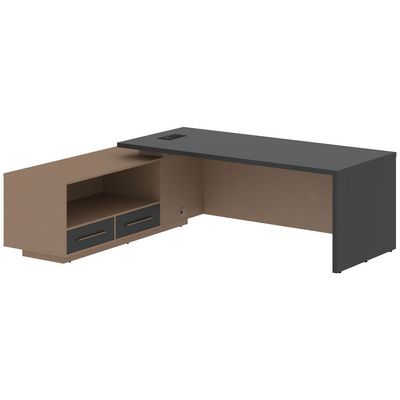 Velion VCT 2319-L (Кобра/Яшма черная) Стол руководителя на опорной тумбе, левый