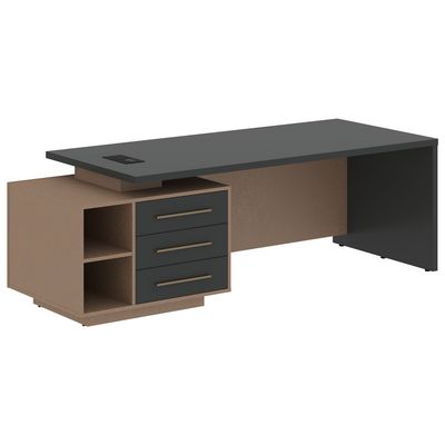 Velion VCT 2390-L (Кобра/Яшма черная) Стол руководителя на опорной тумбе, левый