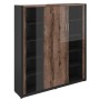Верона Вр-2.4 (Дуб монастырский/черный) Шкаф комбинированный