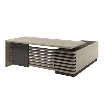 Вестар Z-220л.1000 (Дуб галифакс/Бетон чикаго) Стол руководителя на ЛДСП опорах с опорной тумбой