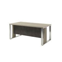 Вестар Z-318 (Дуб галифакс/Бетон чикаго) Стол руководителя прямой на металлических опорах