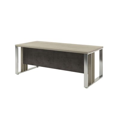 Вестар Z-320 (Дуб галифакс/Бетон чикаго) Стол руководителя прямой на металлических опорах