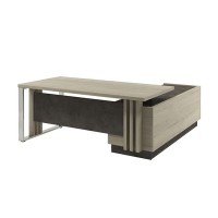 Вестар Z-418л.0000 (Дуб галифакс/Бетон чикаго) Стол руководителя с опорной тумбой и
металлической опорой