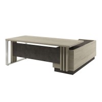 Вестар Z-420л.0000 (Дуб галифакс/Бетон чикаго) Стол руководителя с опорной тумбой и
металлической опорой