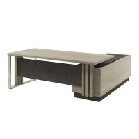 Вестар Z-420л.1000 (Дуб галифакс/Бетон чикаго) Стол руководителя с опорной тумбой и
металлической опорой