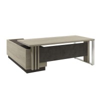 Вестар Z-420пр.0000 (Дуб галифакс/Бетон чикаго) Стол руководителя с опорной тумбой и
металлической опорой
